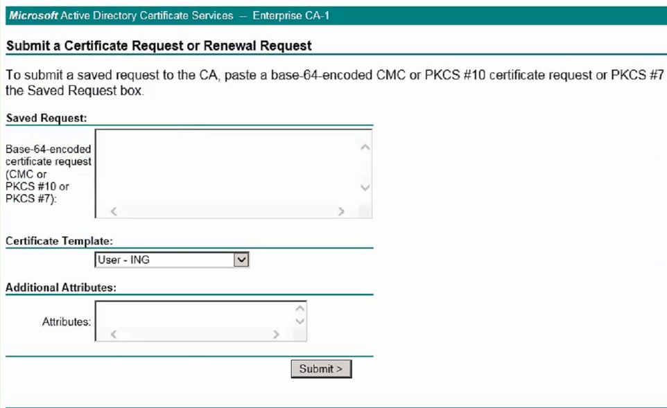 Solicitud de certificado