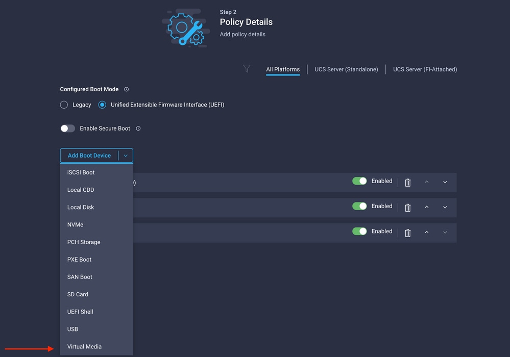 Interface utilisateur de configuration UCS