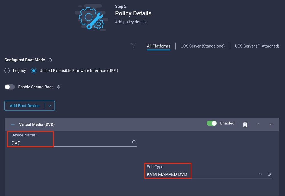 Interface utilisateur de configuration UCS