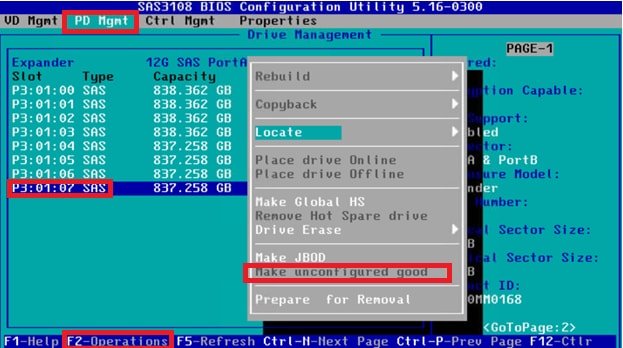 MegaRAID utility configuring drive to Unconfigured Good