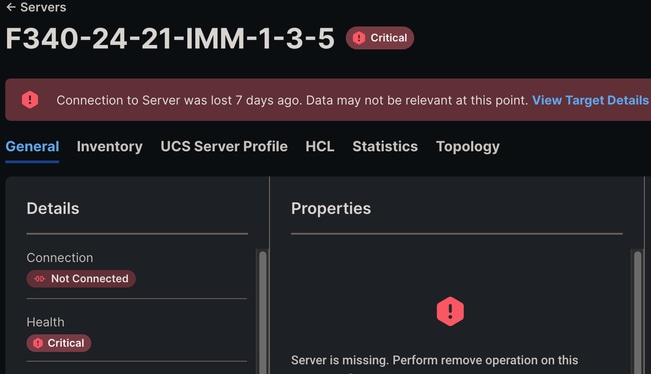 Connessione al server interrotta con IMM