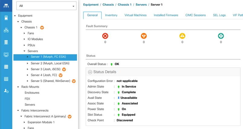 Server integro in UCSM