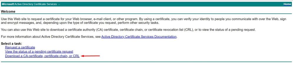 Baixar uma Cadeia de Certificados da CA