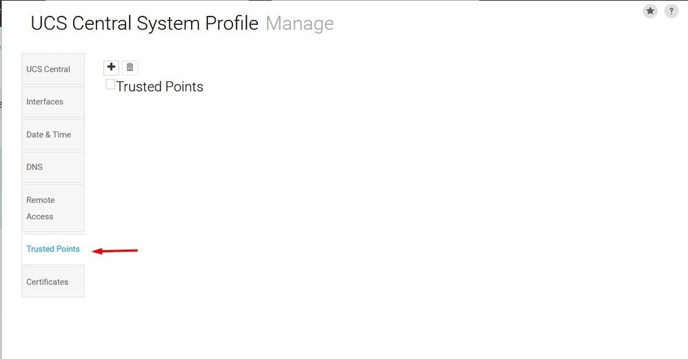 UCS Central Trusted Points