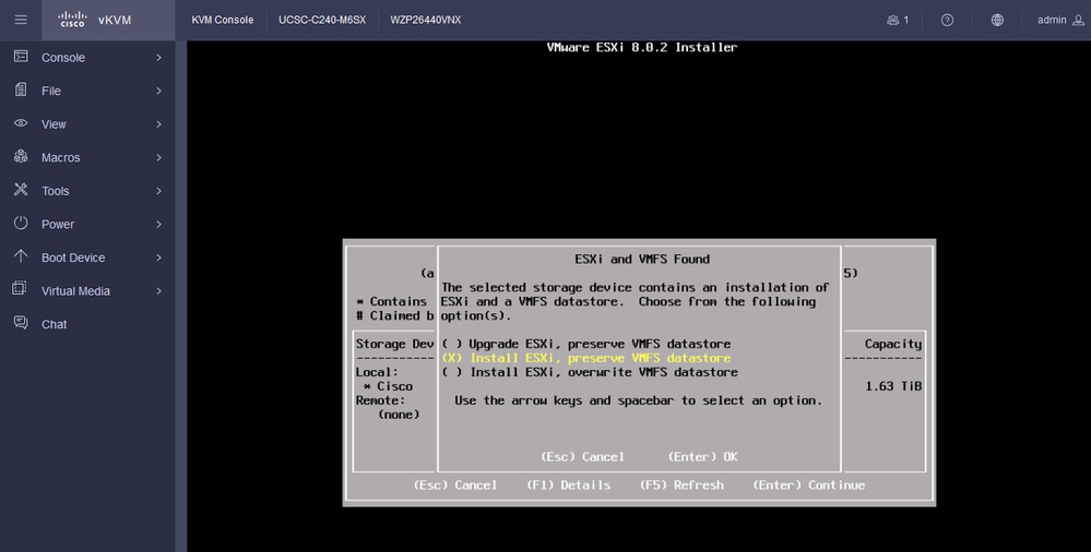 Installazione o aggiornamento di ESXI