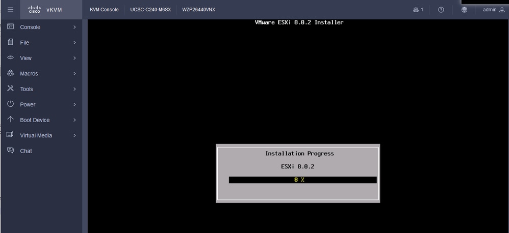 Stato installazione ESXI