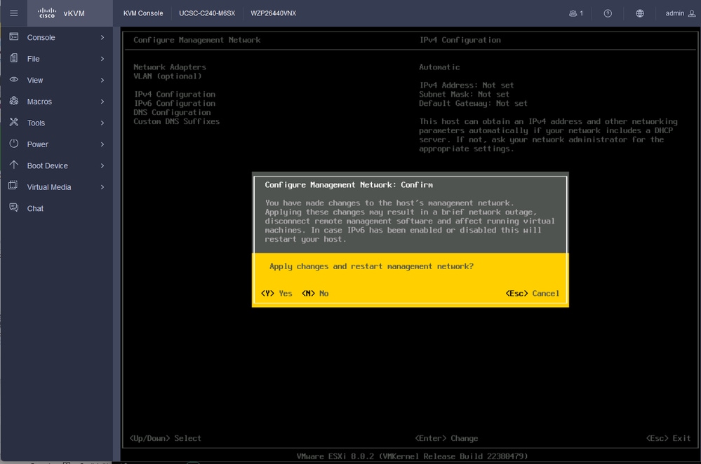 حفظ تكوين IPv4