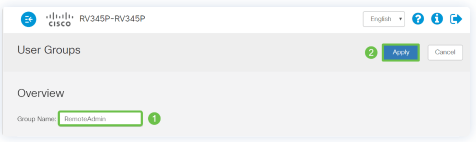 Enter a Group Name. Click Apply. 