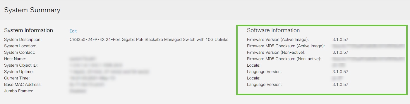 Under Software Version you will find your current firmware version.