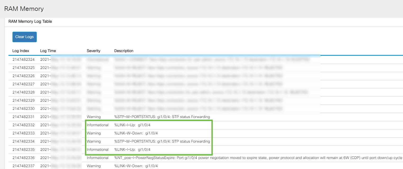 When reviewing your Syslogs, look for Up and Down entries that seem to be back-to-back in a short span of time. Those entries will also describe exactly which port is causing the issue so you can troubleshoot that specific port.