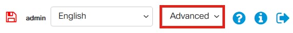 Choose Advanced from the drop-down at the top of the web user interface (UI) of the switch. 
