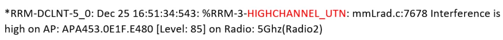 This image shows a log message with high channel utilization. 