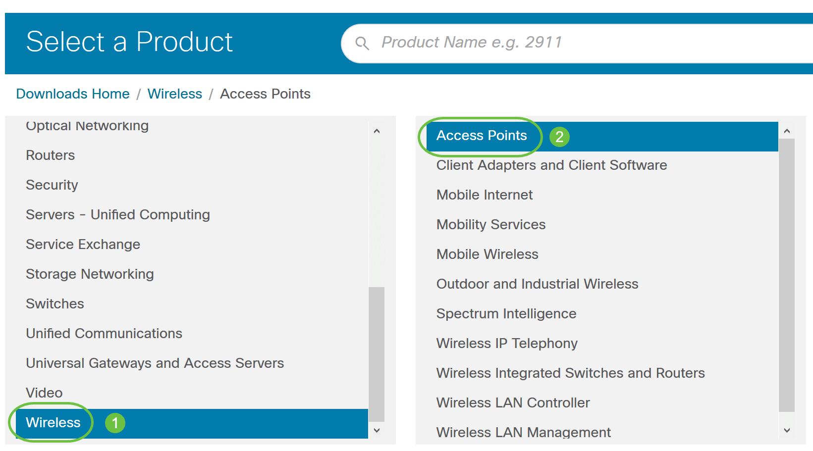 go to Wireless > Access Points.