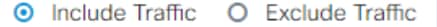 Click on a radio button to choose whether to include or exclude traffic when applying the split tunneling.