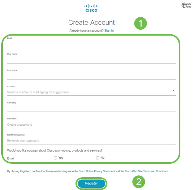 Enter the required details to create the account and click Register. Follow the instructions to complete the registration process.