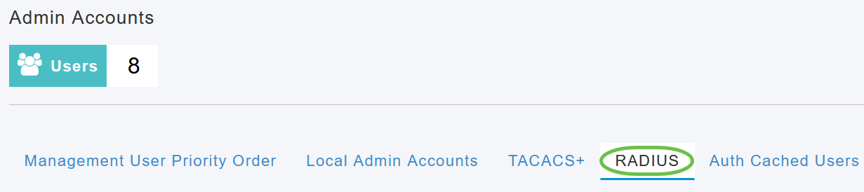 Select the RADIUS tab. 