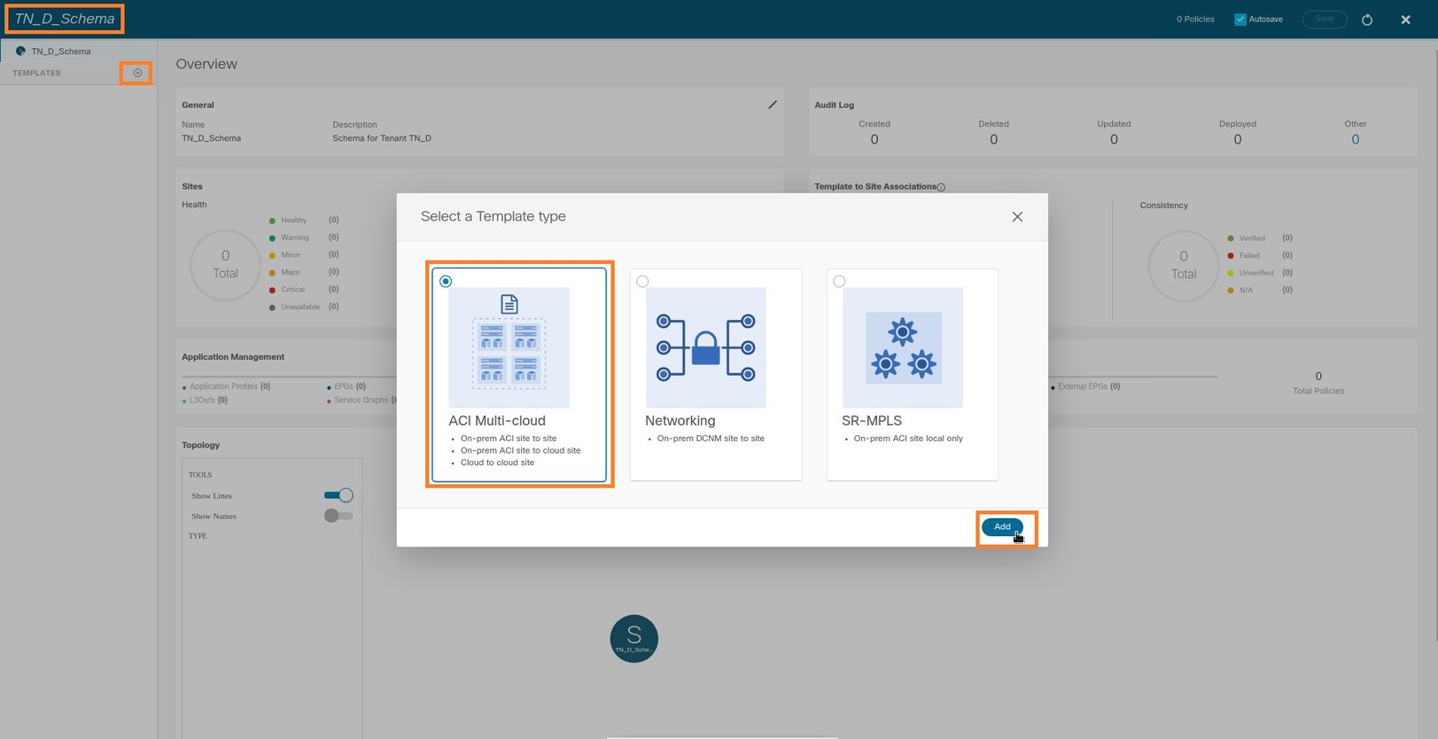 Configure Intersite L3out With ACI Multi-Site Fabrics - Template Creation