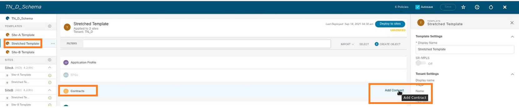 Configure Intersite L3out With ACI Multi-Site Fabrics - Create the Contract