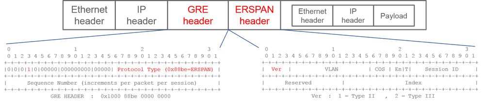 ERSPAN Tipo II o III - Vista de paquetes