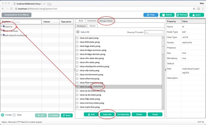 Abonnieren Sie das Datenmodell cisco-ia.yang