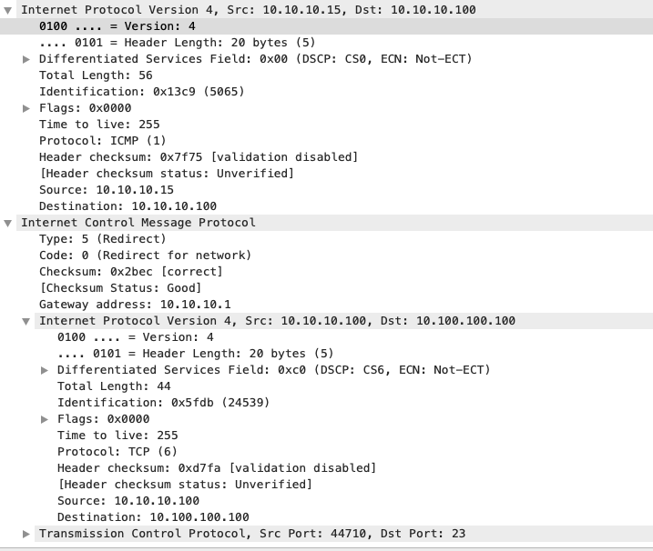 IP-omleidingen - Packet Capture