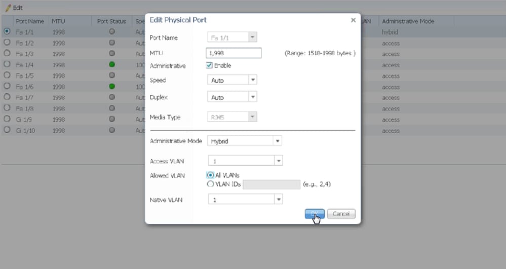 تعيين شبكة VLAN الصوتية على المنفذ