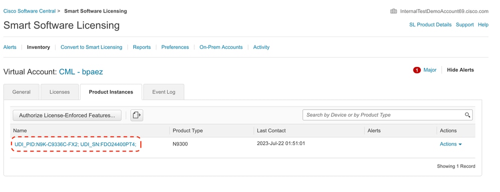 CSSM - Nexus موجود في قائمة مثيلات المنتجات