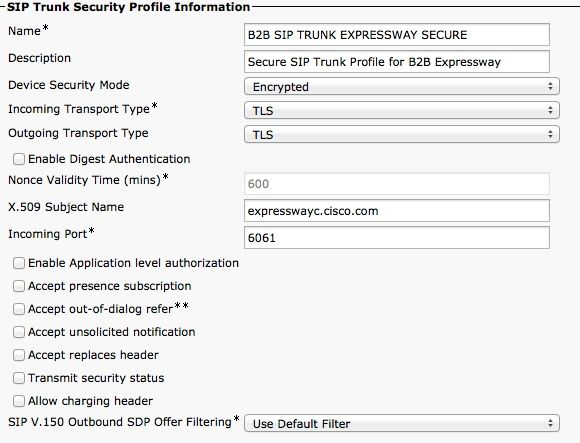 Perfil de seguridad de UC seguro