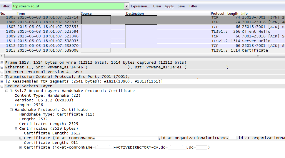 Read/Export a Certificate in Wireshark