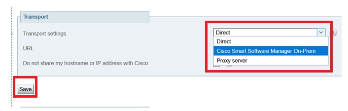 Scegli Cisco Smart Software Manager On-Prem