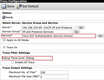 خدمة مصادقة XCP الخاص بـ Cisco