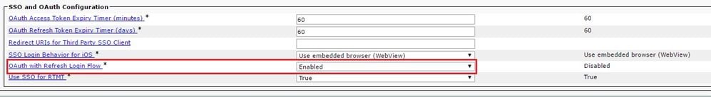 SSO and OAuth Configuration - OAuth with Refresh Login Flow