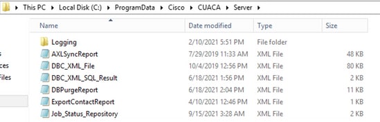 DBC_XML_File.xml File location within the Windows Server