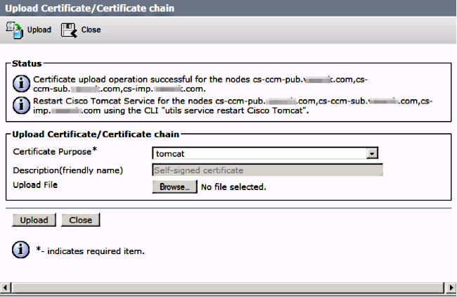 Carica certificato firmato CUCM