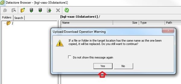 Upload Download Operation Warning