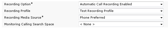 Recording Line Configuration