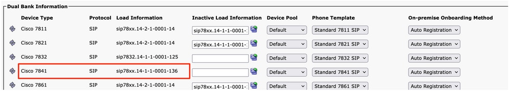 Sélectionnez le nom de chargement du téléphone