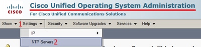 CUCM OS AdminからのNTPの変更