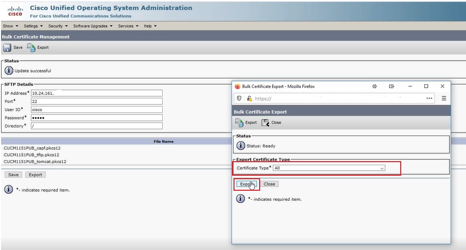 Export Certificate Type All