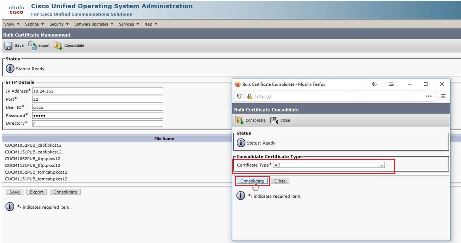 Consolidate All Certificate Types