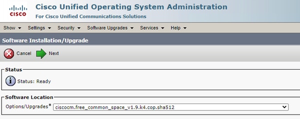 Software File Selection Screen