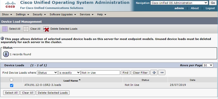 Écran Device Load Management