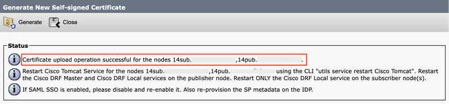 Generate Self-Signed Multi-SAN Tomcat Successful Message