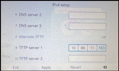 Configurare l'indirizzo IP TFTP sul telefono