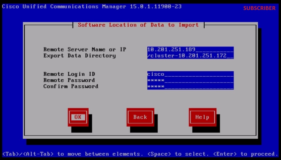 Software Location of Data to Import