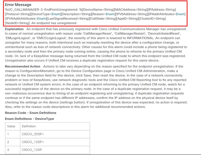 Endpointunregistered Error Message Explanation