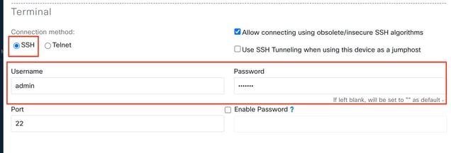 SSH لأسلوب الاتصال الطرفي