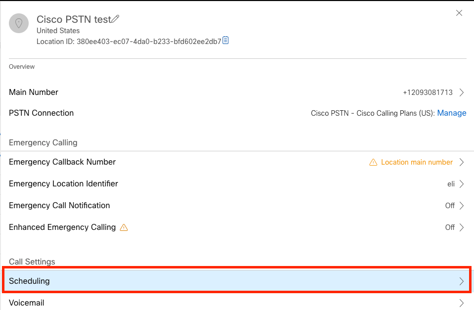 Select Scheduling in the Auto Attendant