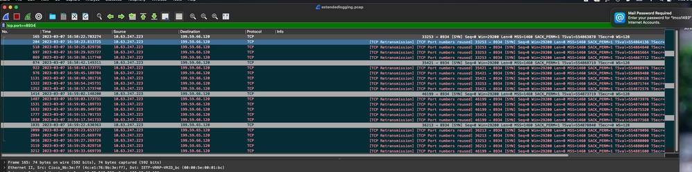 TCP Connection not Established