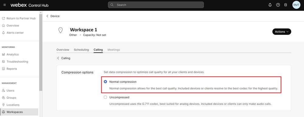 Normal Compression Setting